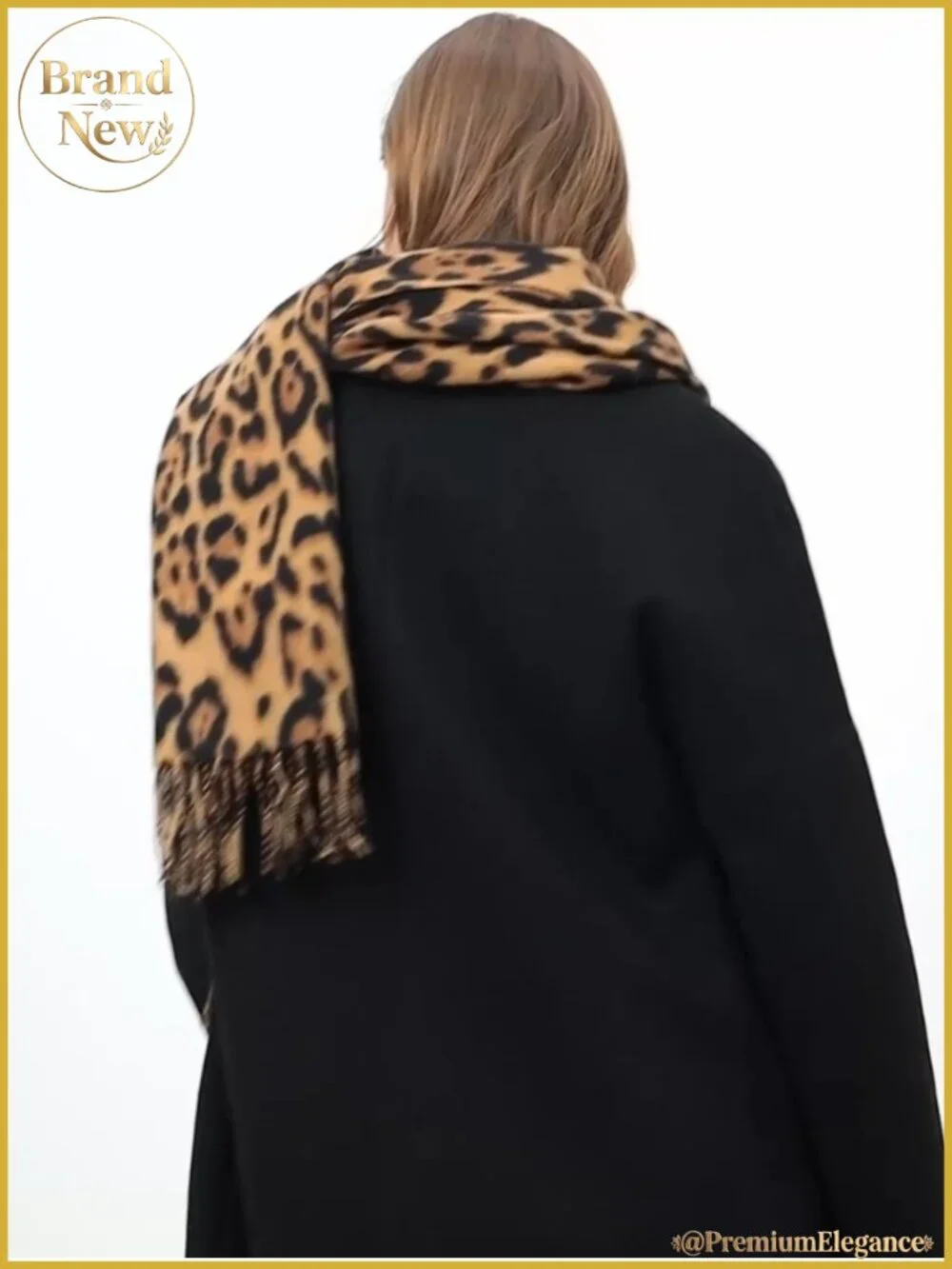 Oversized Leopard Print Winter Scarf Soft Warm Blanket Wrap